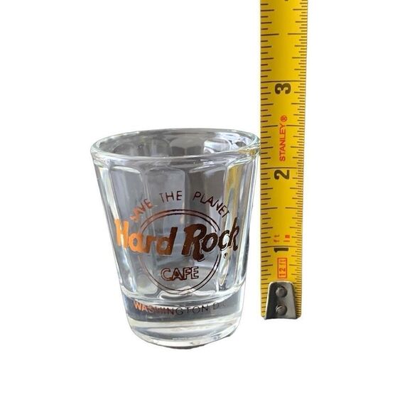 Vintage Hard Rock Cafe Washington Save The Planet Shot Glass Gold Lettering - Picture 5 of 5